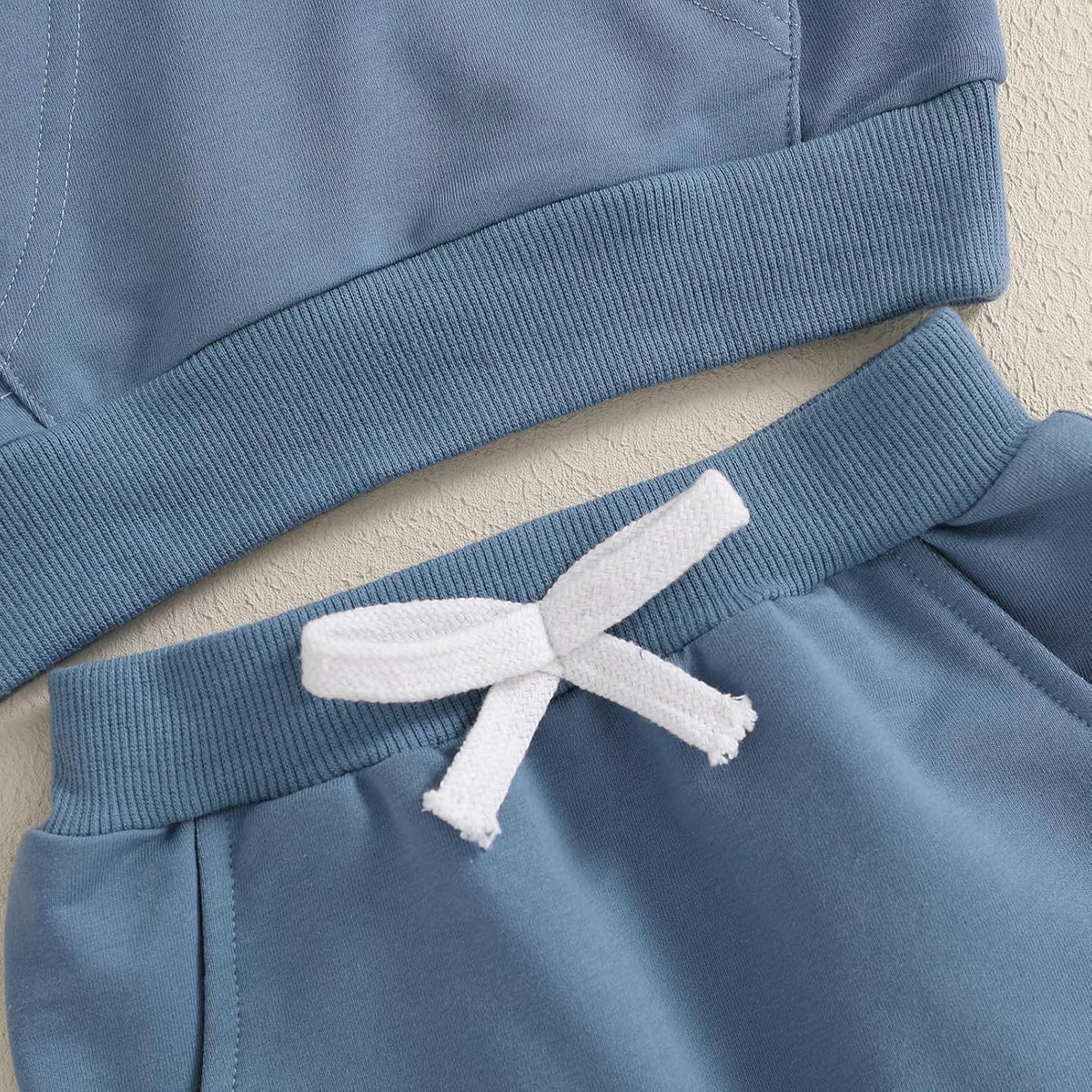 Toddler Baby Boy Summer Hooded Outfit Contrast Color Short Sleeve T Shirt Top Elastic Shorts Summer