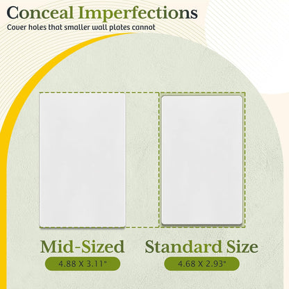 TG Mid-Size Screwless Blank Wall Plate, Child Safe Blank Device Outlet Cover, Medium Size 1-Gang