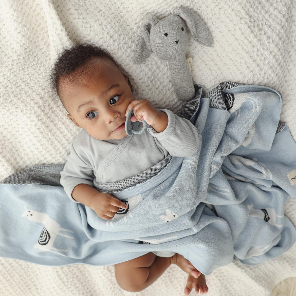 Baby Receiving Swaddle Stroller Blanket - 100% Fine Loomed Cotton Cozy Cuddle Crib Stroller Unisex