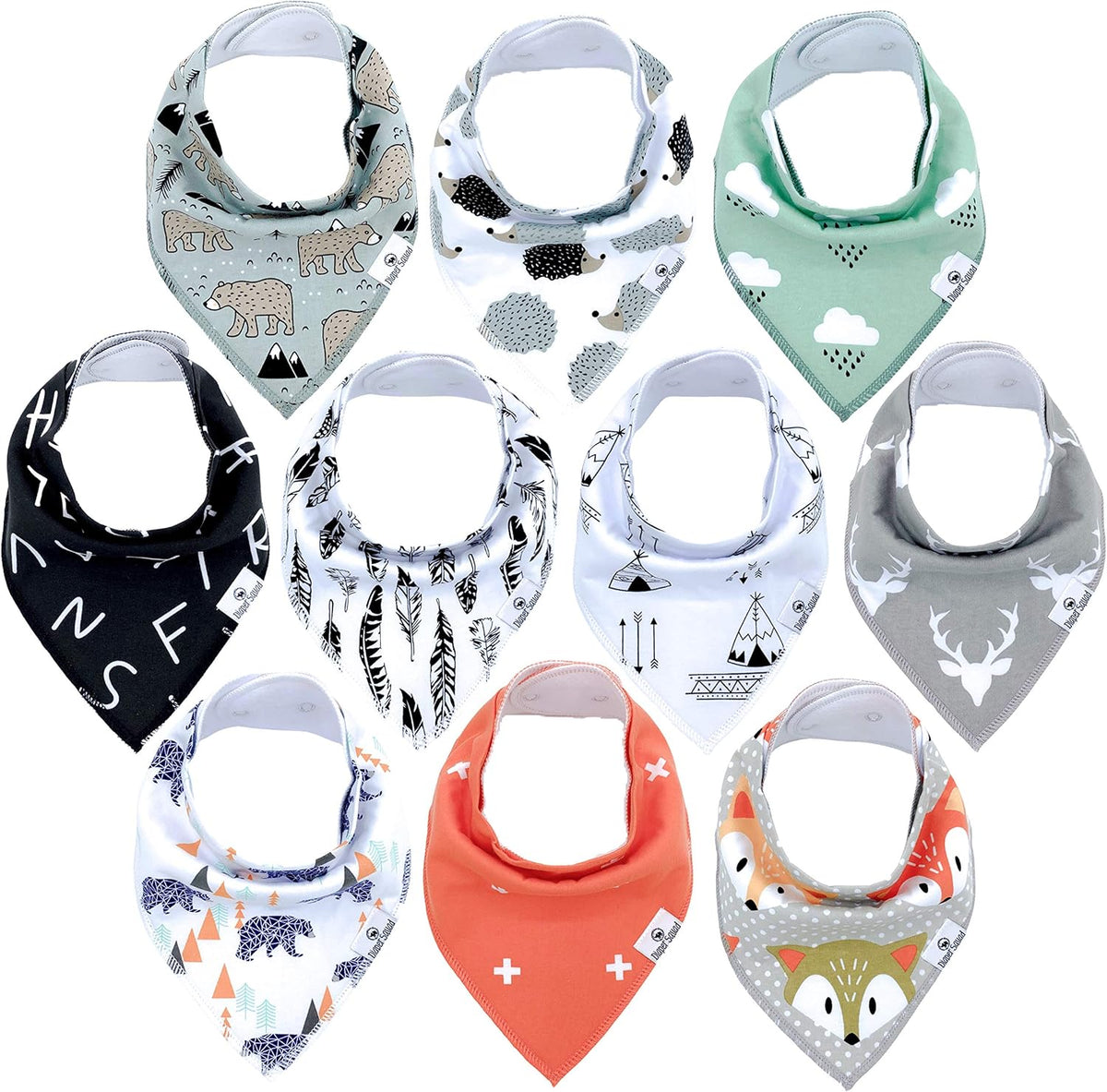DiaperSquad's Baby Bibs for Drooling and Teething, Bibs for Boys, Baby Girl - Solid Cotton Baby