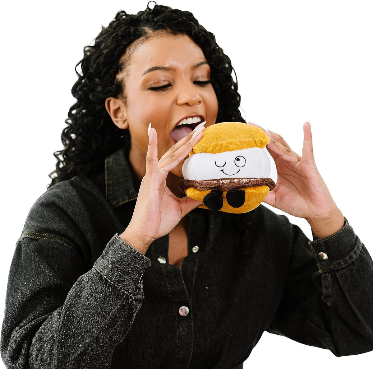 Love You S’More Foodie Plushie, Funny Pun Meme Gag Gift, White Elephant, Stocking Stuffer Present