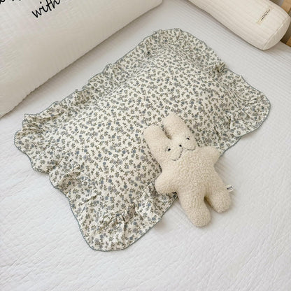 BuLuTu Soft Cotton Kids Pillowcases Standard Size, Blue Floral Toddler Pillowcases for Girls Boys
