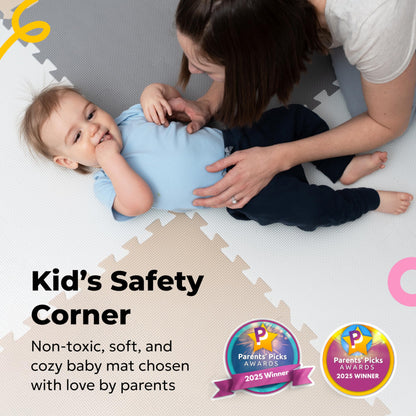 MioTetto Baby Play Mat, Soft Foam Floor Tiles for Kids. Adjustable Interlocking Foam Tiles, Fits