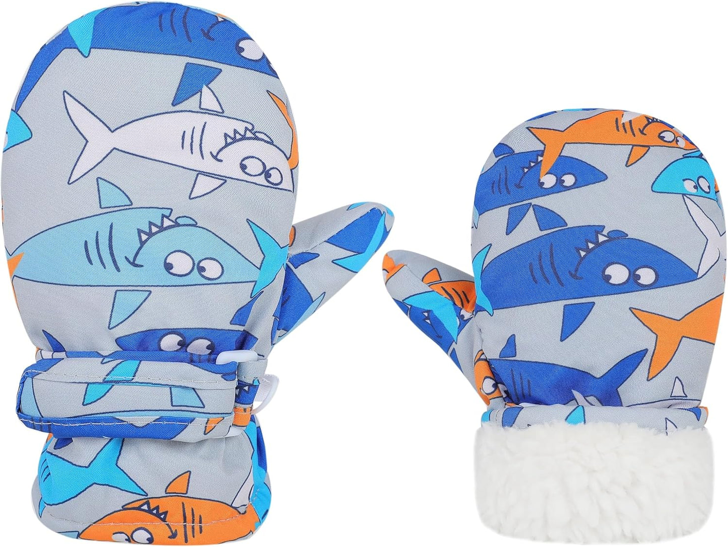 Toddler Gloves Kids Mittens Winter Warm Lined Fleece Gloves Waterproof Snow Baby Mitten for Boys