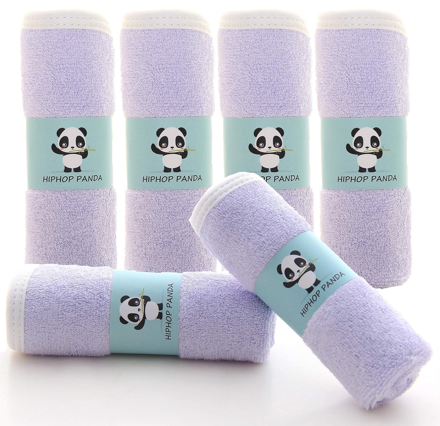 HIPHOP PANDA Baby Washcloths, Rayon Made from Bamboo - 2 Layer Ultra Soft Absorbent Newborn Bath