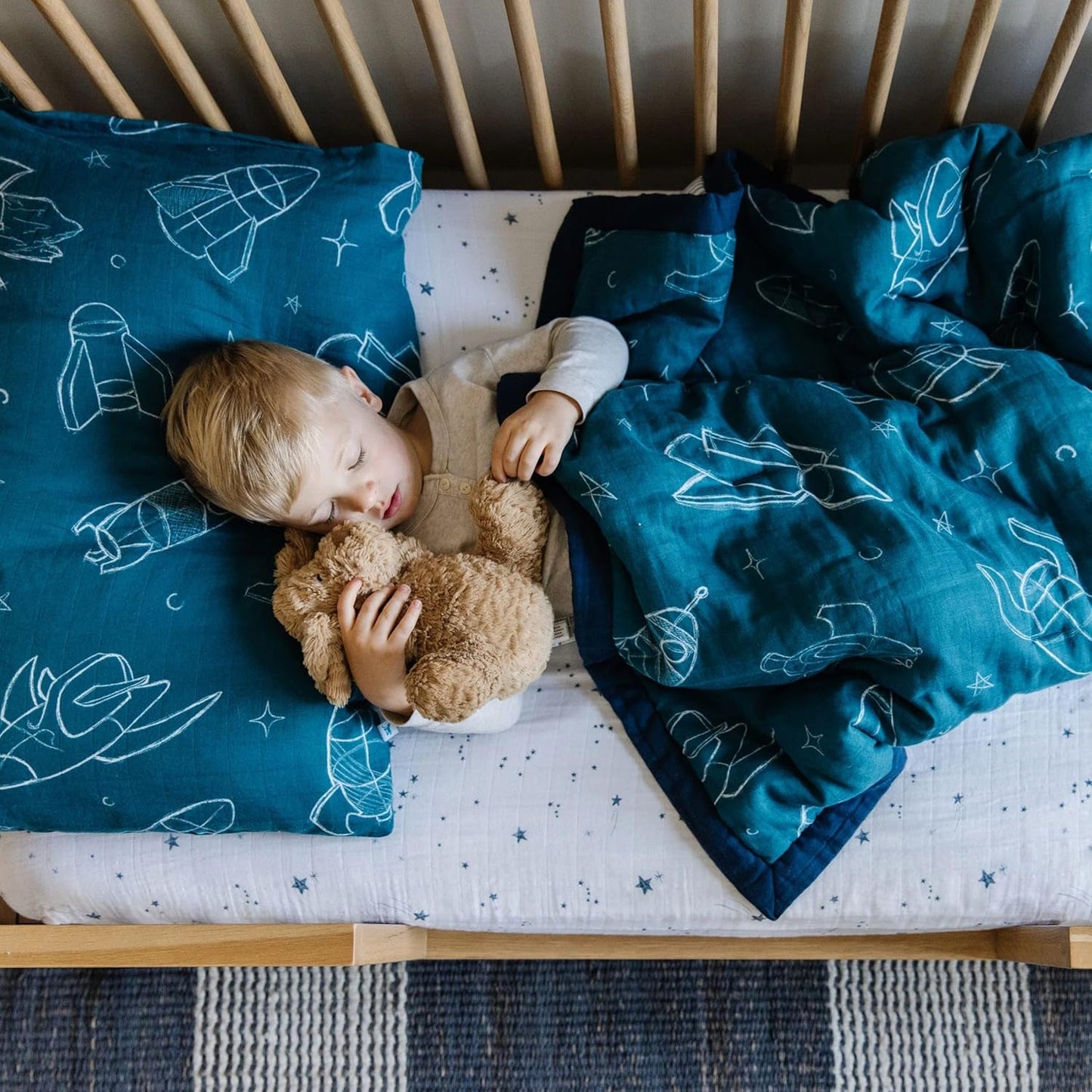 Little Unicorn Standard Pillowcase 2 Pack | Super Soft & Breathable Muslin Fabric | Snug Envelope