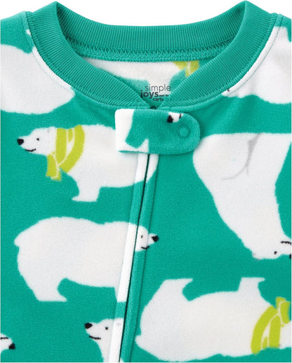 Simple Joys by Carter's Toddlers and Baby Boys' Loose-Fit Flame Resistant Fleece Footed Pajamas