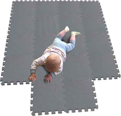 MQIAOHAM® 18 Pieces Puzzle Play Mats, Soft Baby Play Mat, Kids Interlocking Foam Floor Tiles