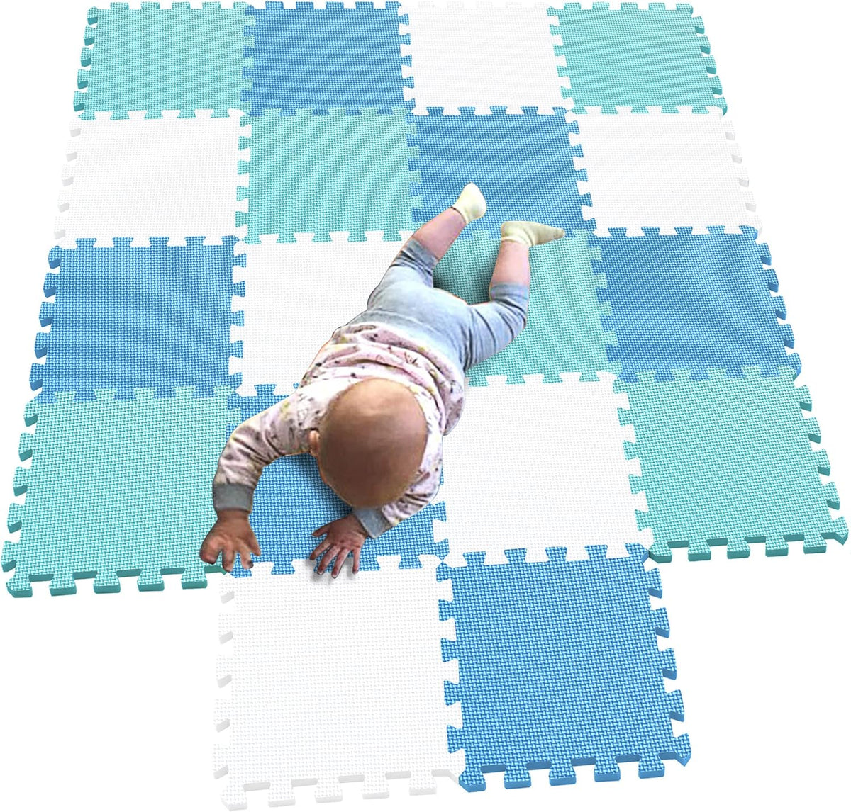 MQIAOHAM® 18 Pieces Puzzle Play Mats, Soft Baby Play Mat, Kids Interlocking Foam Floor Tiles
