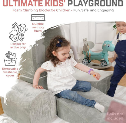 Foam Climbing Blocks for Toddlers 1-3 - Baby Climb and Crawl Activity Playset - Indoor Activity