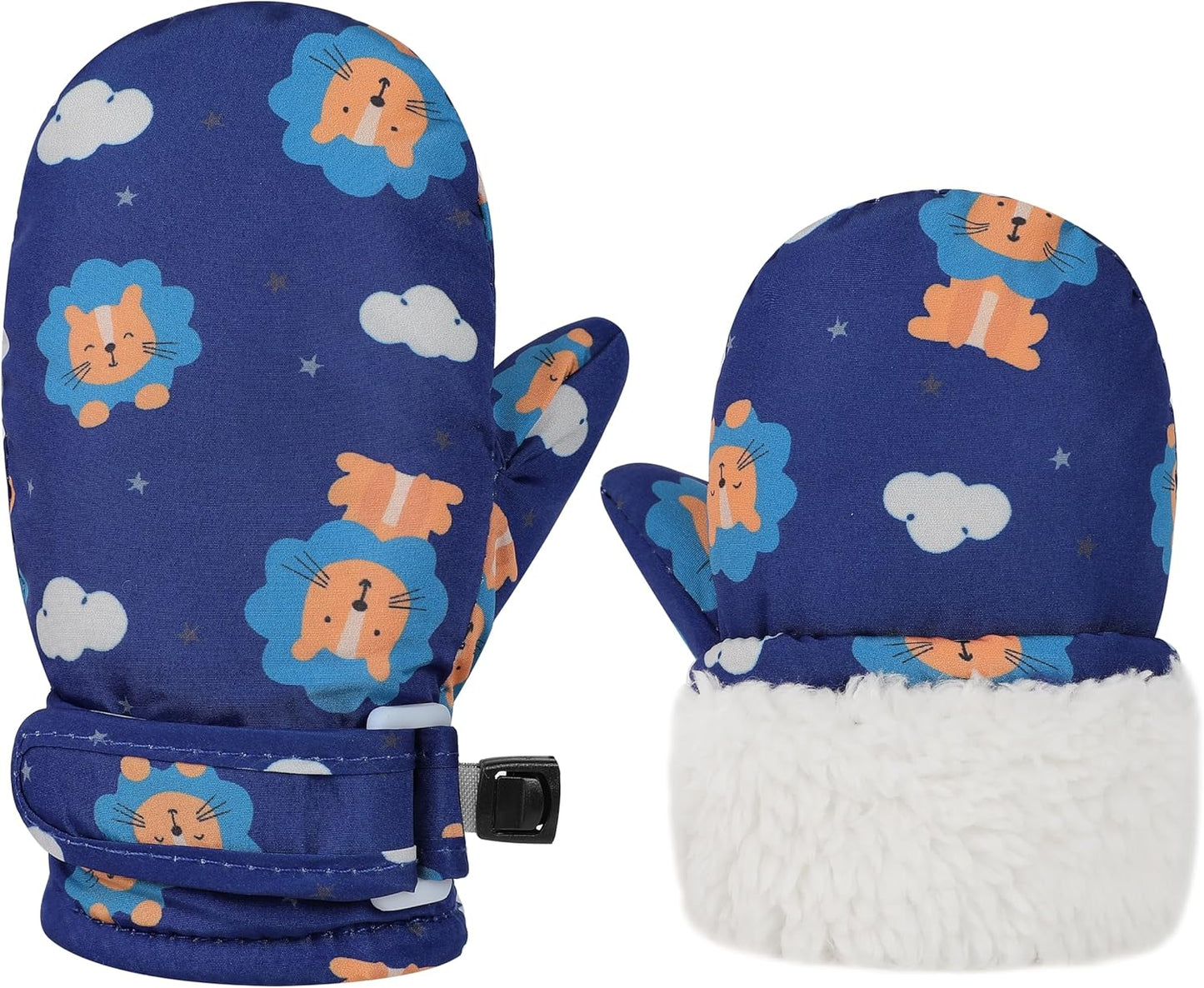 Toddler Gloves Kids Mittens Winter Warm Lined Fleece Gloves Waterproof Snow Baby Mitten for Boys