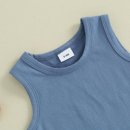Kupretty Baby Boy Summer Clothes Sleeveless Tank Tops Vest T-Shirt + Casual Shorts Toddler Outfits