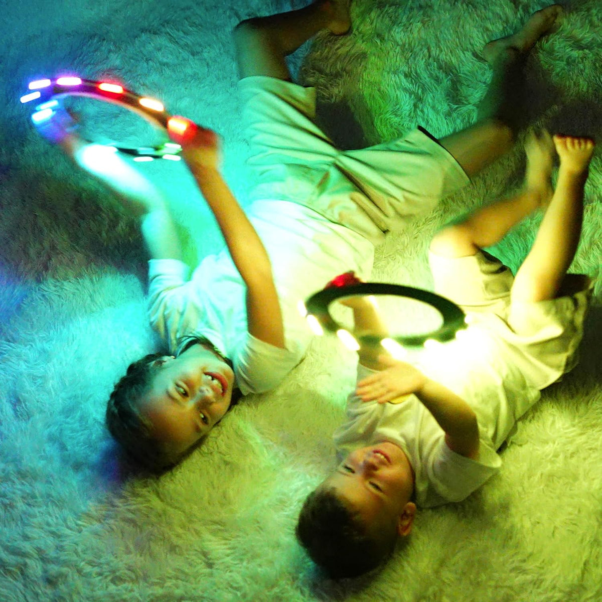 TOSY Flying Ring - 16 Million Color RGB or 12 LEDs, Super Bright, Lost Mode, Auto Light Up, Camping