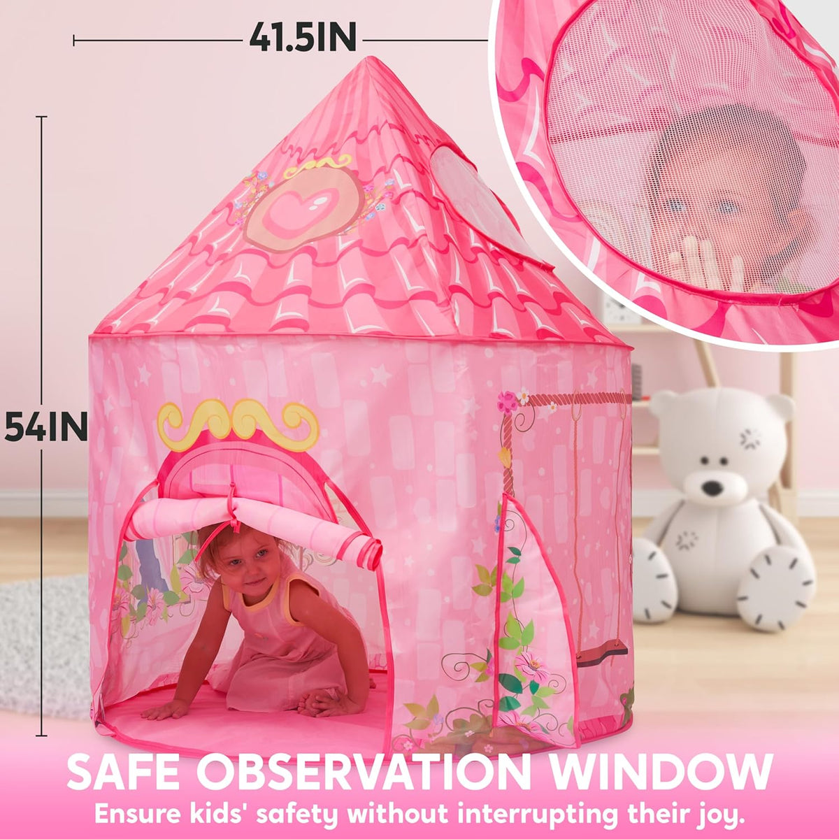 JOYIN Princess Tent Girls Large Playhouse Kids Castle Play Tent for Children, Pop Up Play House for