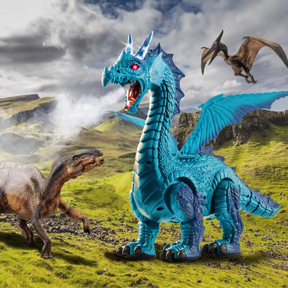 Discovery Kids Siberia, The Frost-Breathing RC Dragon with Smoke Breath, Walking, Wing Flapping &