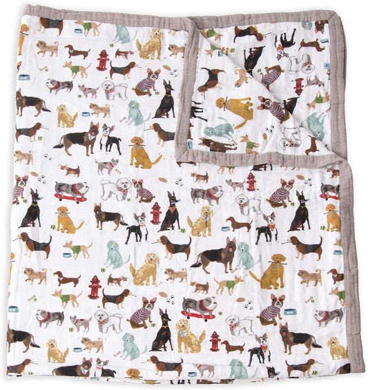 Little Unicorn Premium Quilted Throw | Super Soft, Multi-Layered Muslin XL Blanket| Great for Kids
