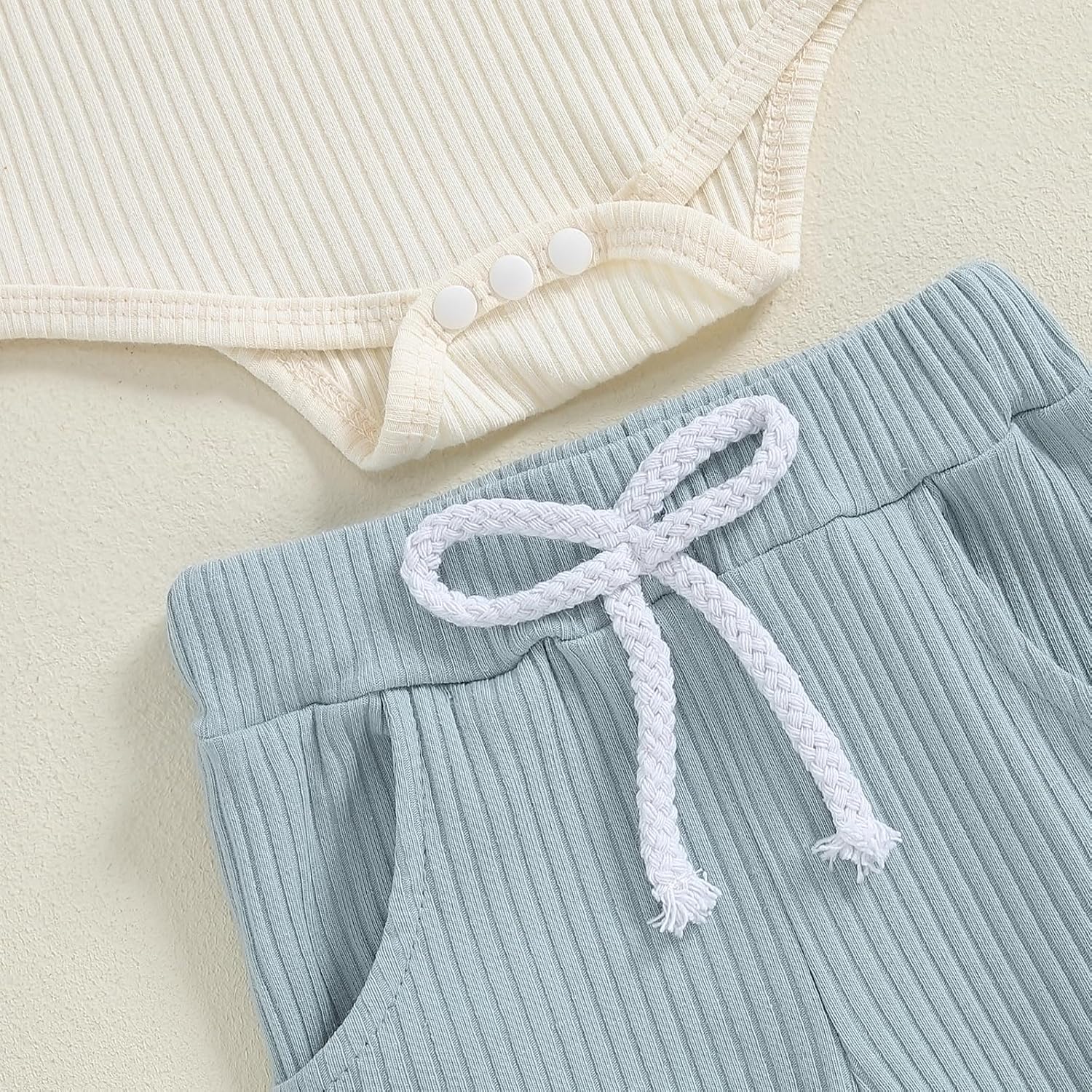 fhutpw Baby Boy Clothes 3 6 12 18 Months Ribbed Knitted Long Sleeve Romper and Pants Sets Newborn