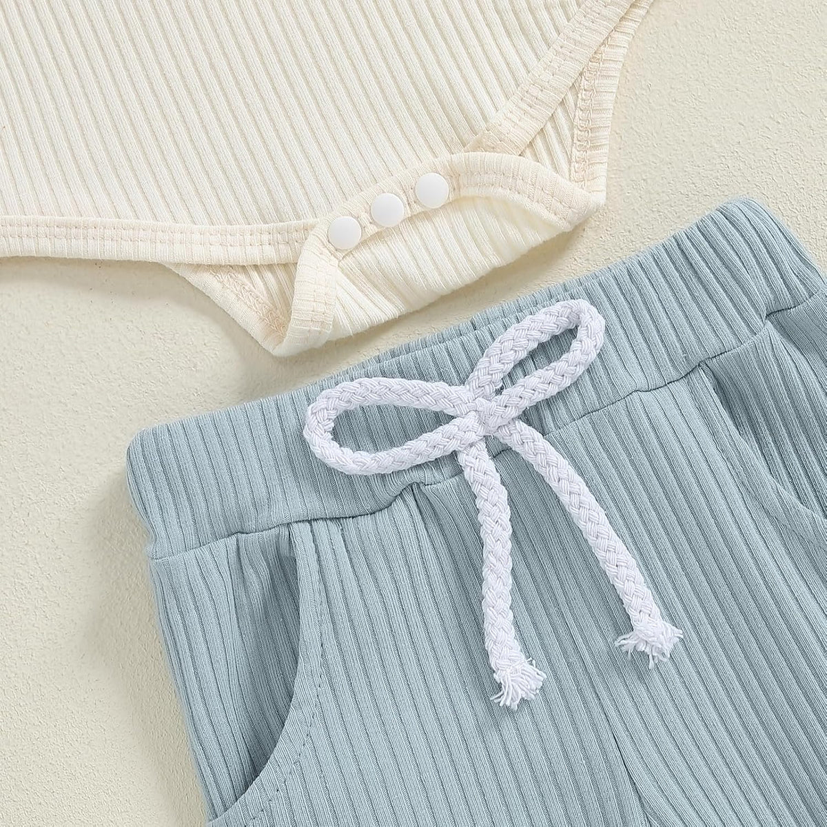 fhutpw Baby Boy Clothes 3 6 12 18 Months Ribbed Knitted Long Sleeve Romper and Pants Sets Newborn