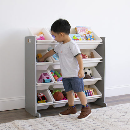 Humble Crew Kids Toy Organizer with 12 Bins, 4 Tier Storage for Playroom