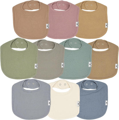 DiaperSquad's Baby Bibs for Drooling and Teething, Bibs for Boys, Baby Girl - Solid Cotton Baby