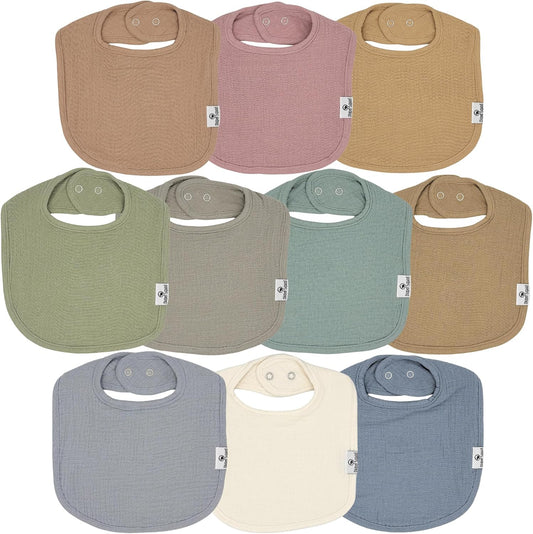 DiaperSquad's Baby Bibs for Drooling and Teething, Bibs for Boys, Baby Girl - Solid Cotton Baby