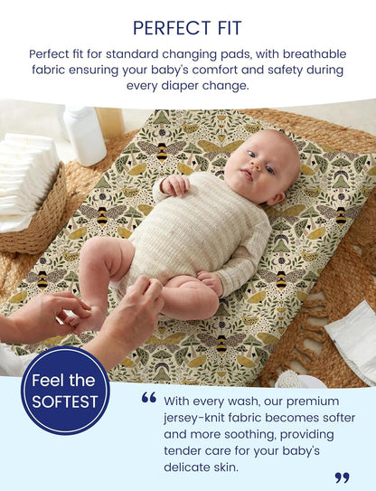 TotAha Premium Stretchy Changing Pad Cover, Buttery Soft Diaper Changing Pad Covers for Girls Boys