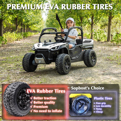 sopbost 24V 10Ah 2 Seater Ride On Car with Remote Control Battery Powered Ride On Toy Electric Kids
