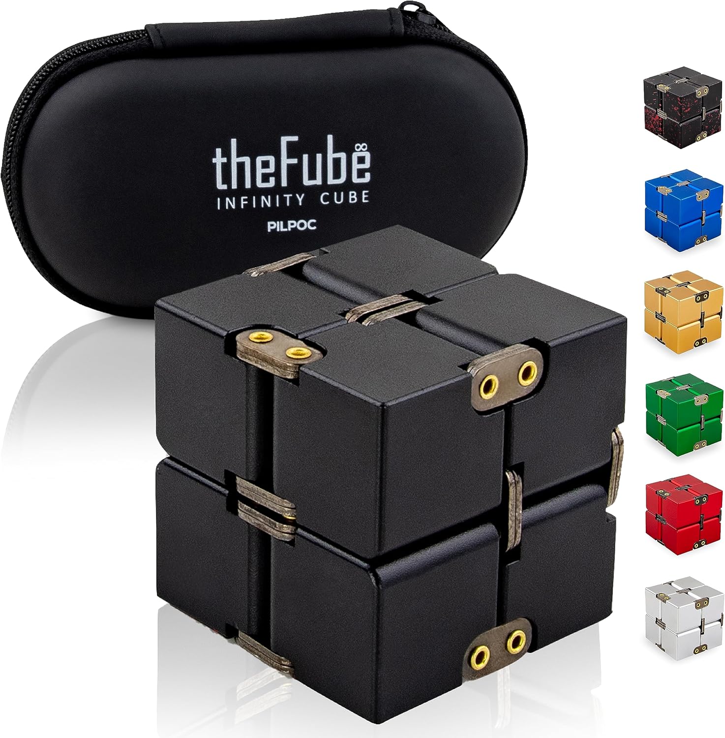 PILPOC theFube Infinity Cube Fidget Toy - Quality Aluminum Infinity Fidgeting Cube for Adults with