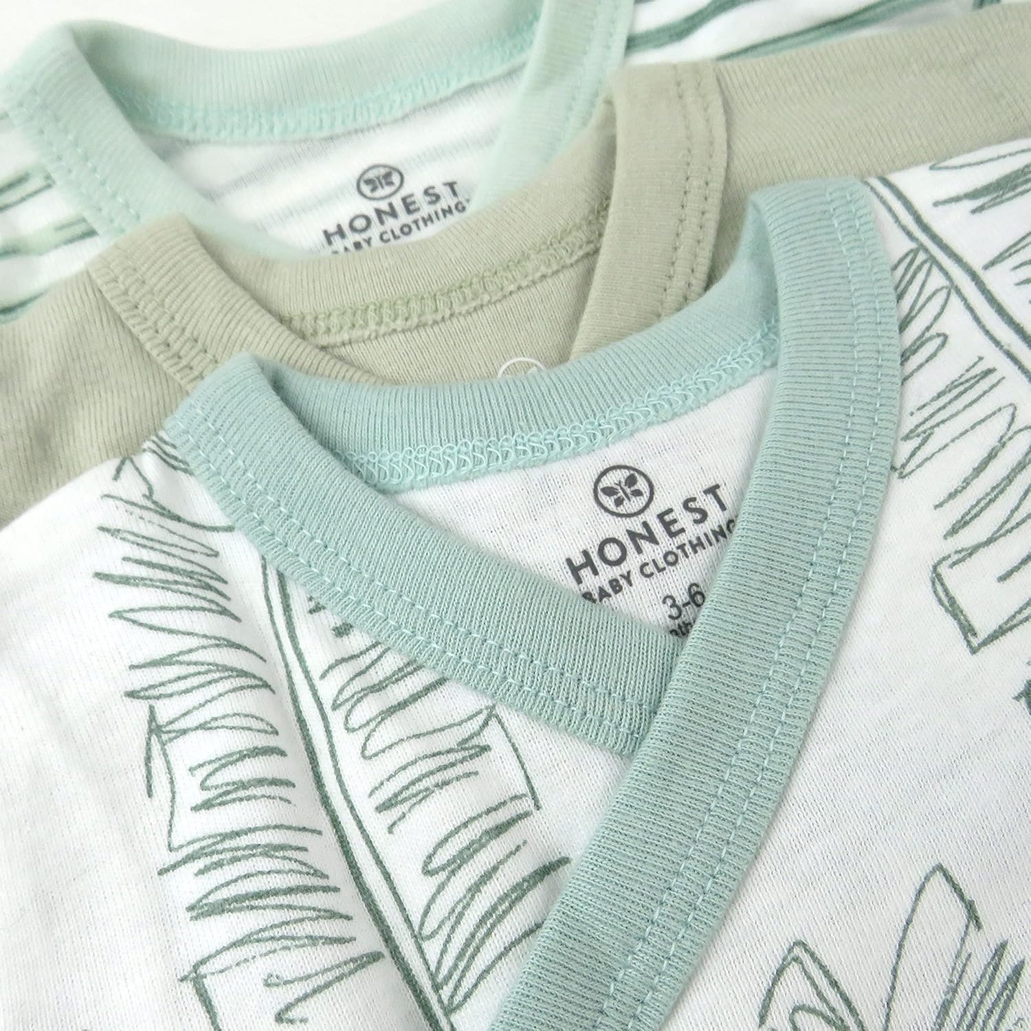 HonestBaby unisex-baby 3-pack Long Sleeve Side-snap Kimono Bodysuits Organic Cotton for Infant Baby