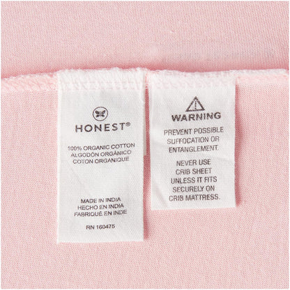 HonestBaby Girls Organic Cotton Changing Pad Cover, Pink Salt, One Size