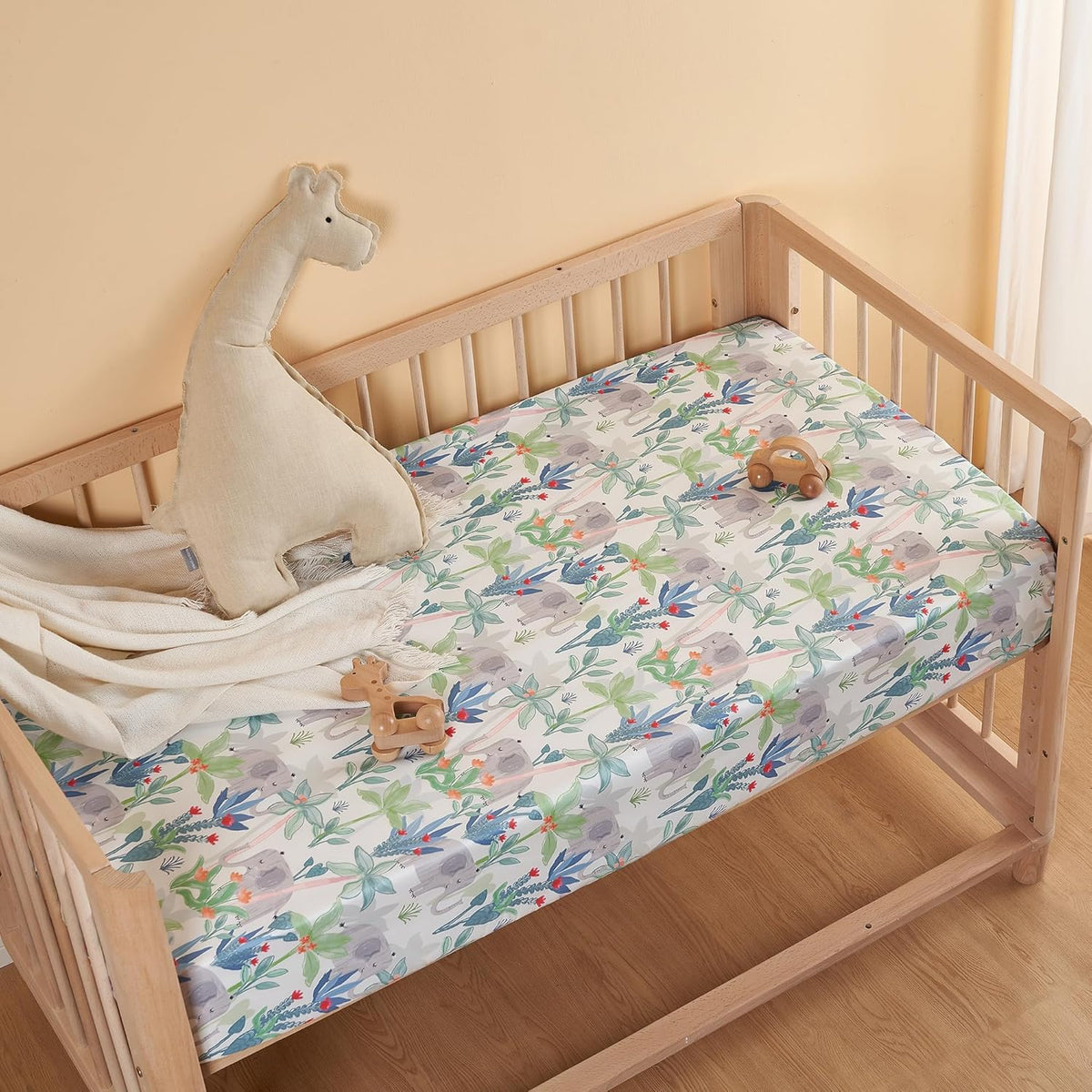 TILLYOU Baby Crib Sheets for Boys Girls, Super Soft Toddler Bed Sheets, 2 Pack Sheets for Standard