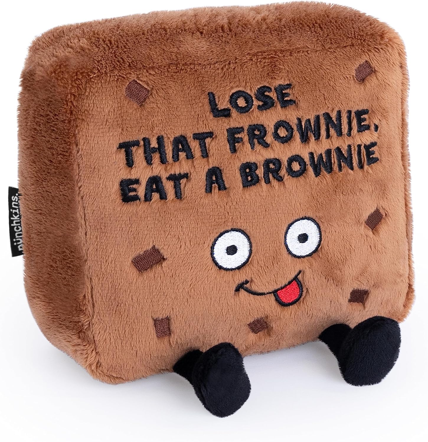 Brownie Foodie Plushie, Funny Pun Meme Gag Gift, White Elephant, Stocking Stuffer Present, Great