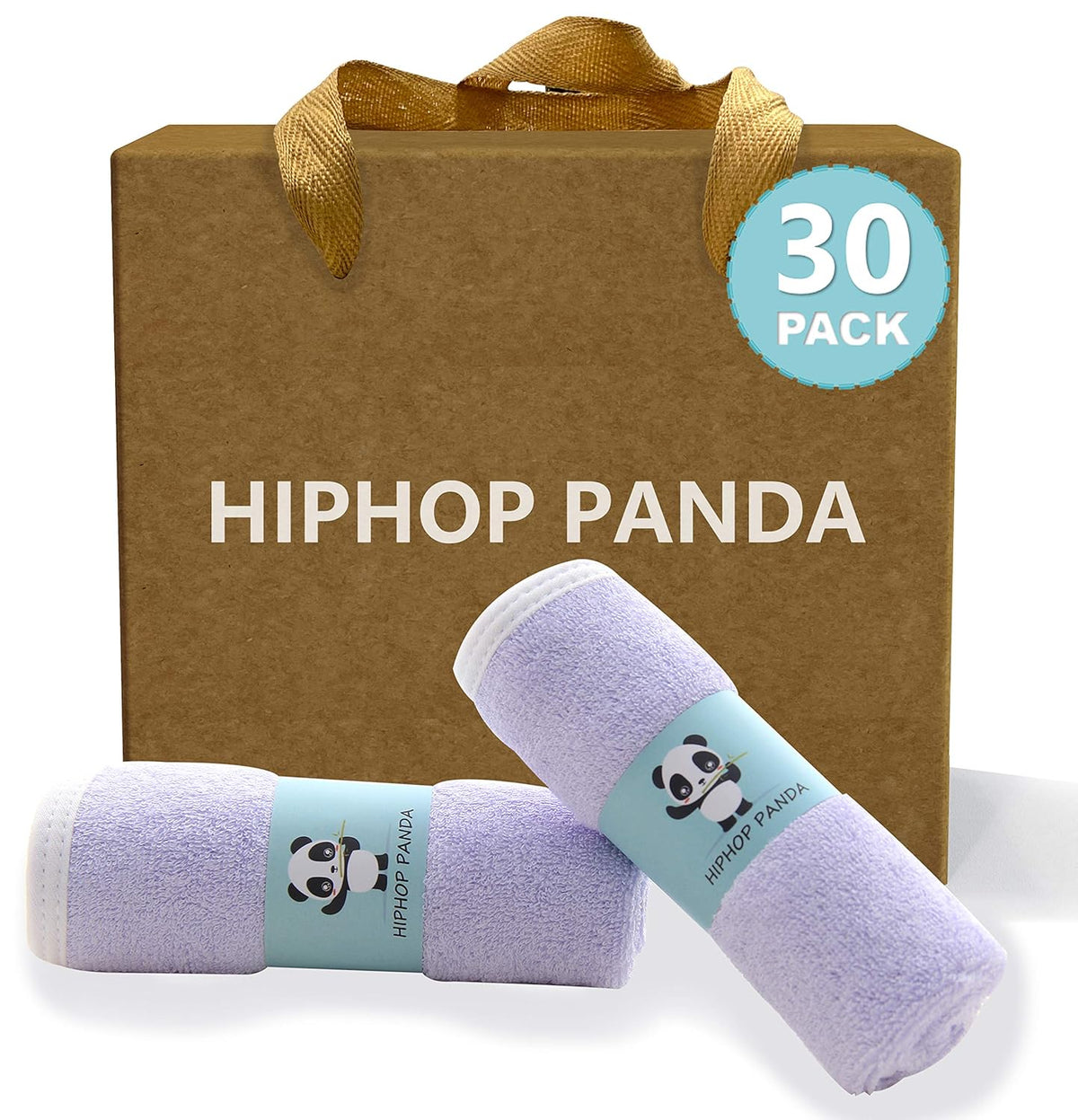 HIPHOP PANDA Baby Washcloths, Rayon Made from Bamboo - 2 Layer Ultra Soft Absorbent Newborn Bath
