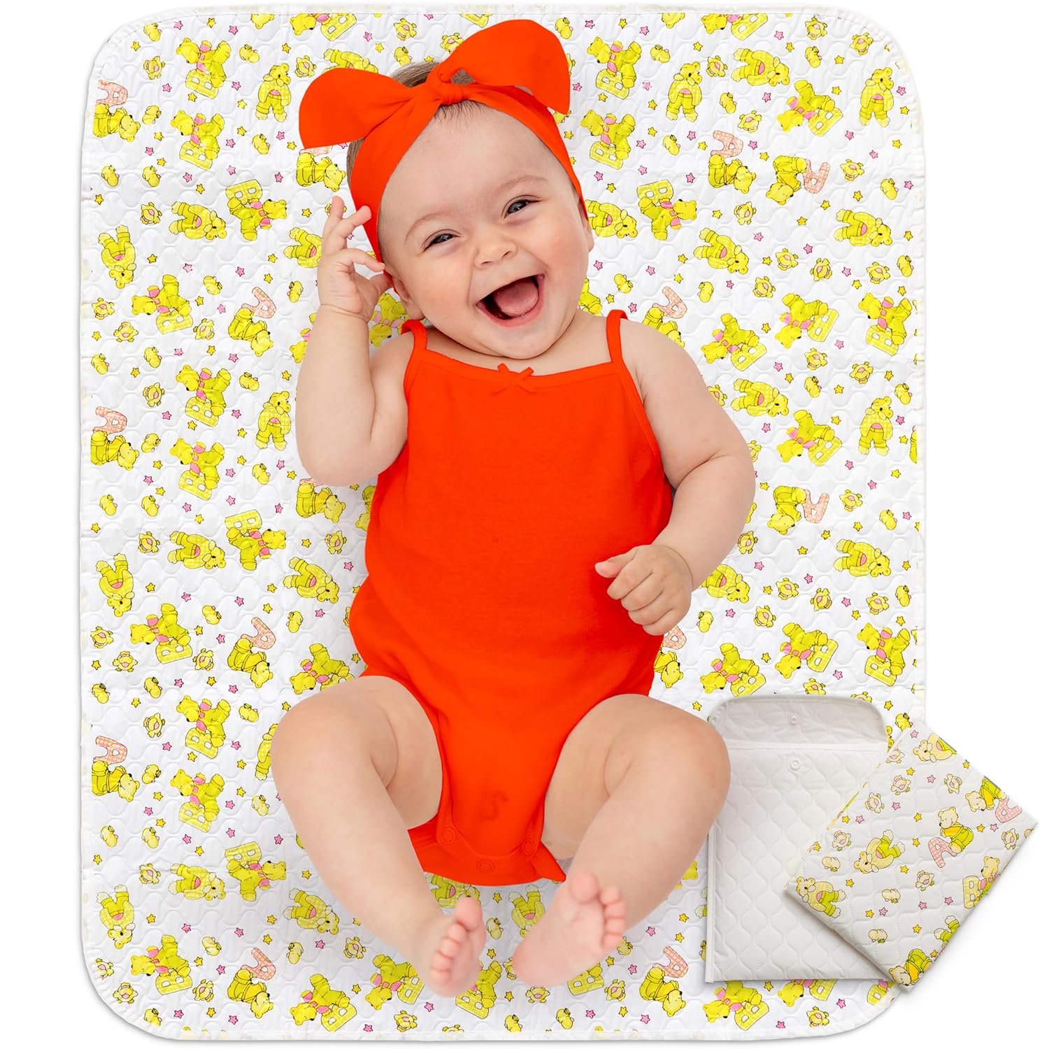 Changing Mat - Biggest Waterproof & Reusable Portable Changing Pad 25.5"x31.5" for Change Diaper in