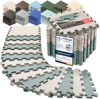 bemaxx Gym Mats Set - EVA Interlocking Foam Floor Tiles (12.6"x12.6"x0.4") Protective Gym Flooring