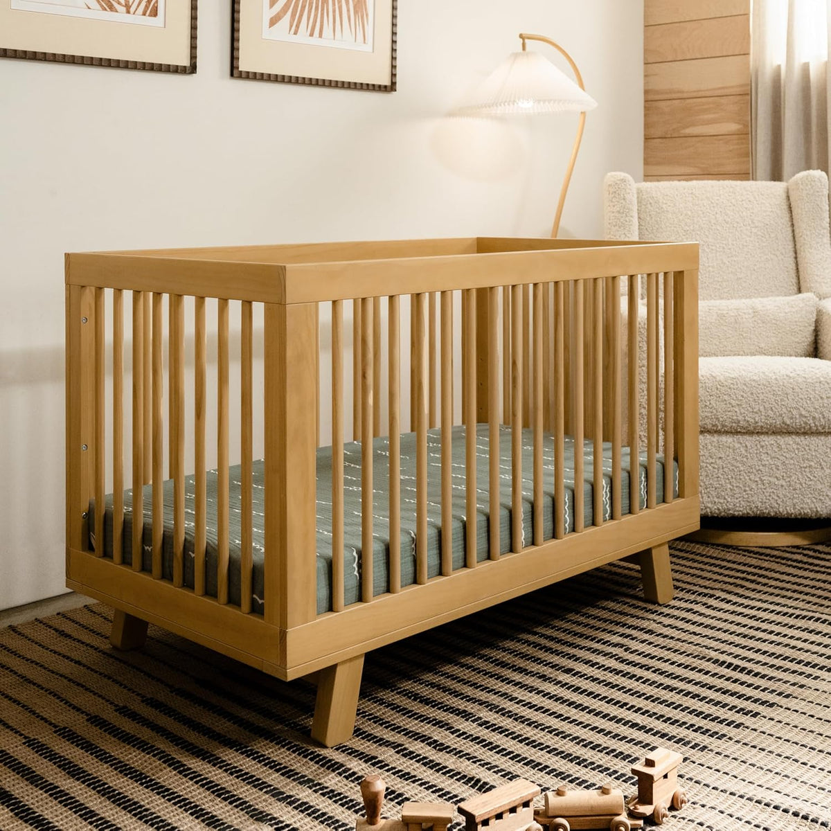 babyletto Hudson 3-in-1 Convertible Baby Crib with Wooden Toddler Bed & Daybed Conversion - Easy to