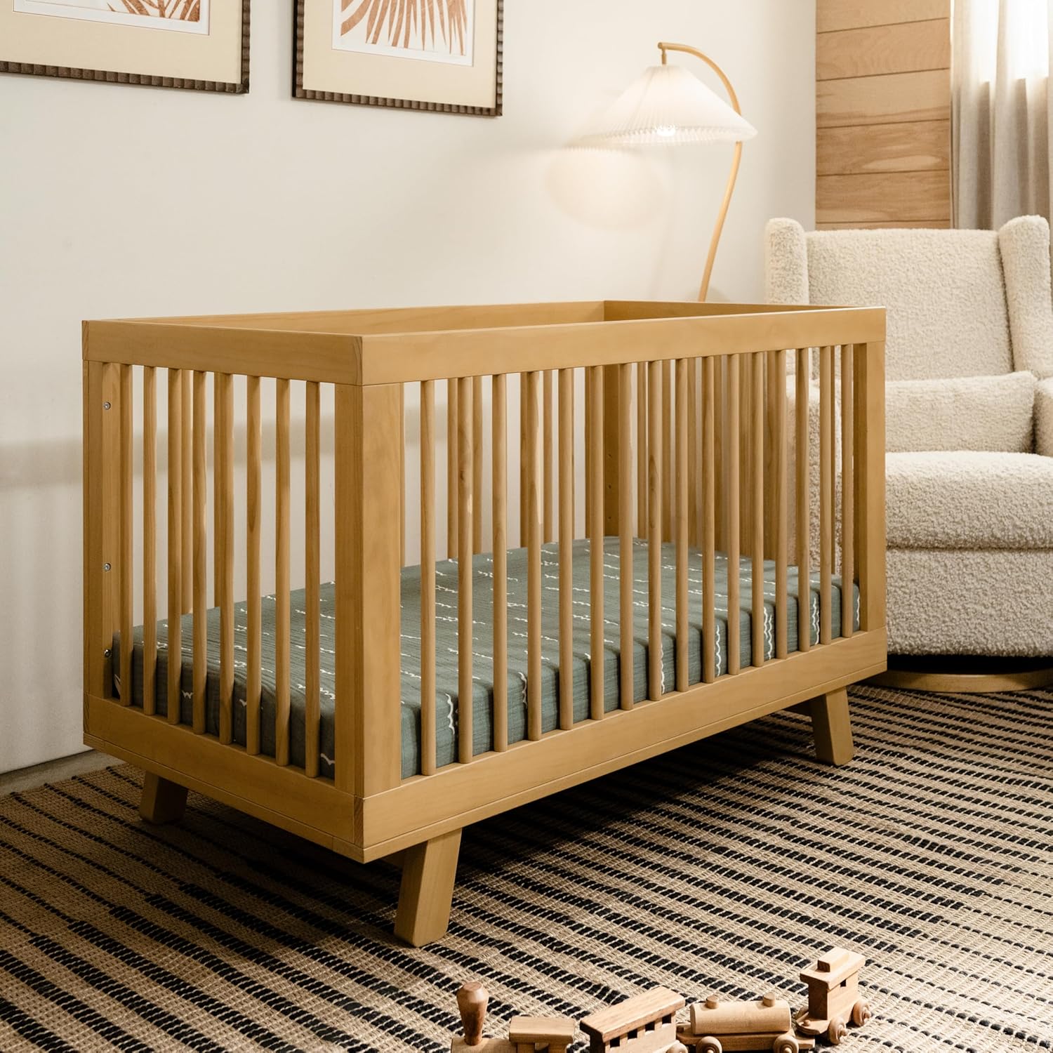 babyletto Hudson 3-in-1 Convertible Baby Crib with Wooden Toddler Bed & Daybed Conversion - Easy to