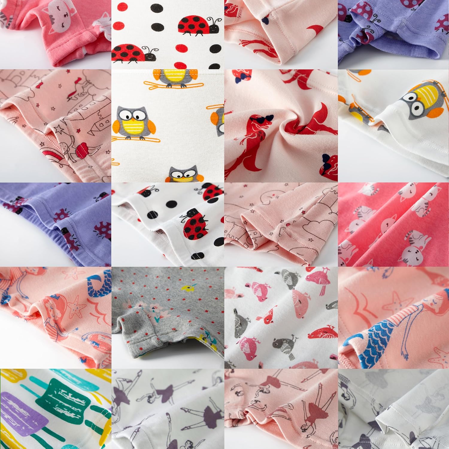 Cadidi Dinos Little Girls' Soft Cotton Underwear Kids Cool Breathable Comfort Panty Briefs Toddler