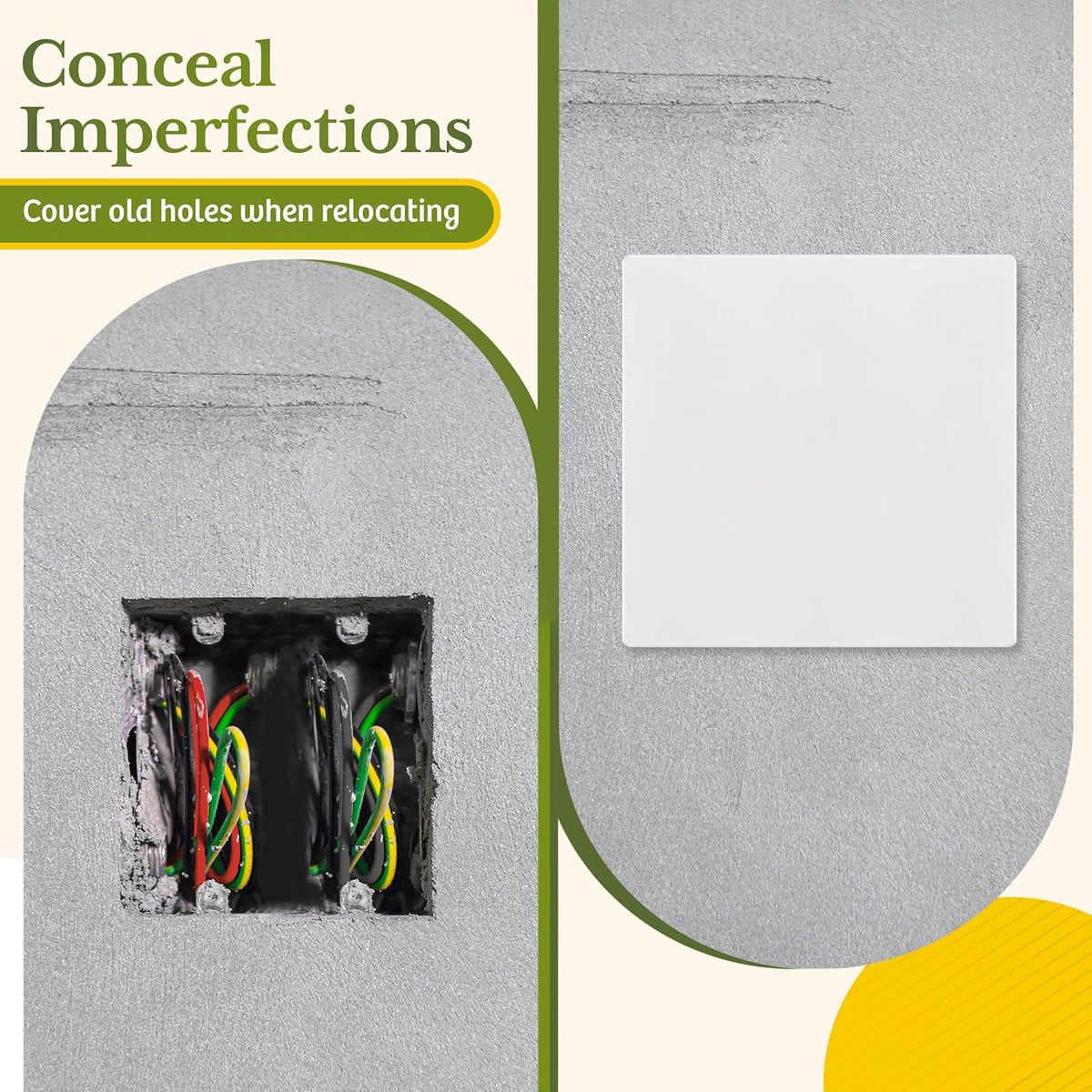 TG Screwless Double Blank Wall Plate, Child Safe Blank Device Outlet Cover, Mid-Size 2-Gang 4.88" H