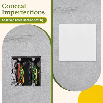 TG Screwless Double Blank Wall Plate, Child Safe Blank Device Outlet Cover, Mid-Size 2-Gang 4.88" H
