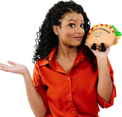 Taco Foodie Plushie, Funny Pun Meme Gag Gift, White Elephant, Stocking Stuffer Present, Great for