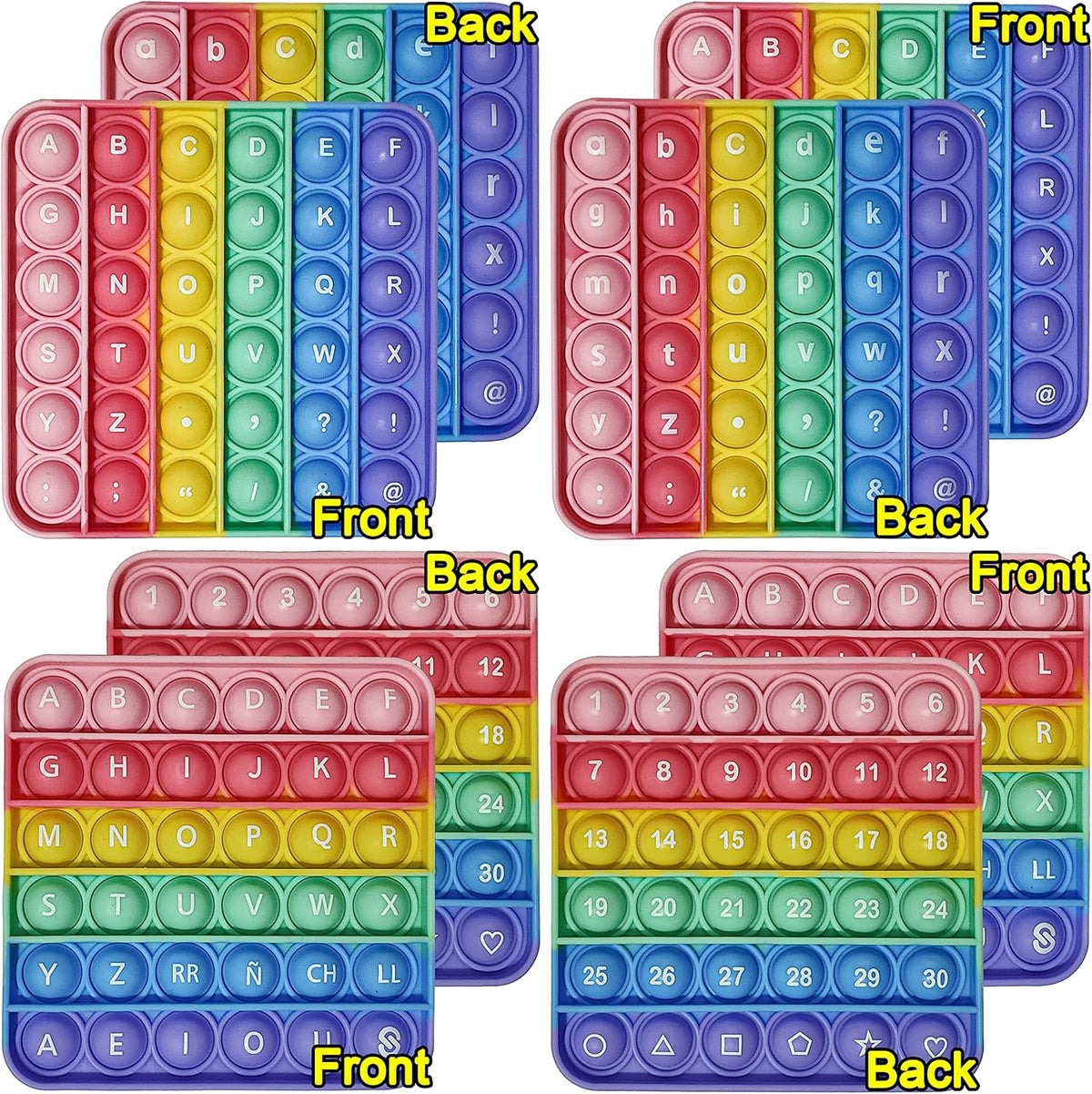 Alphabet Pop Fidget Toy Letters ABC Numbers Learning and Educational Toys Square Sensory Toys