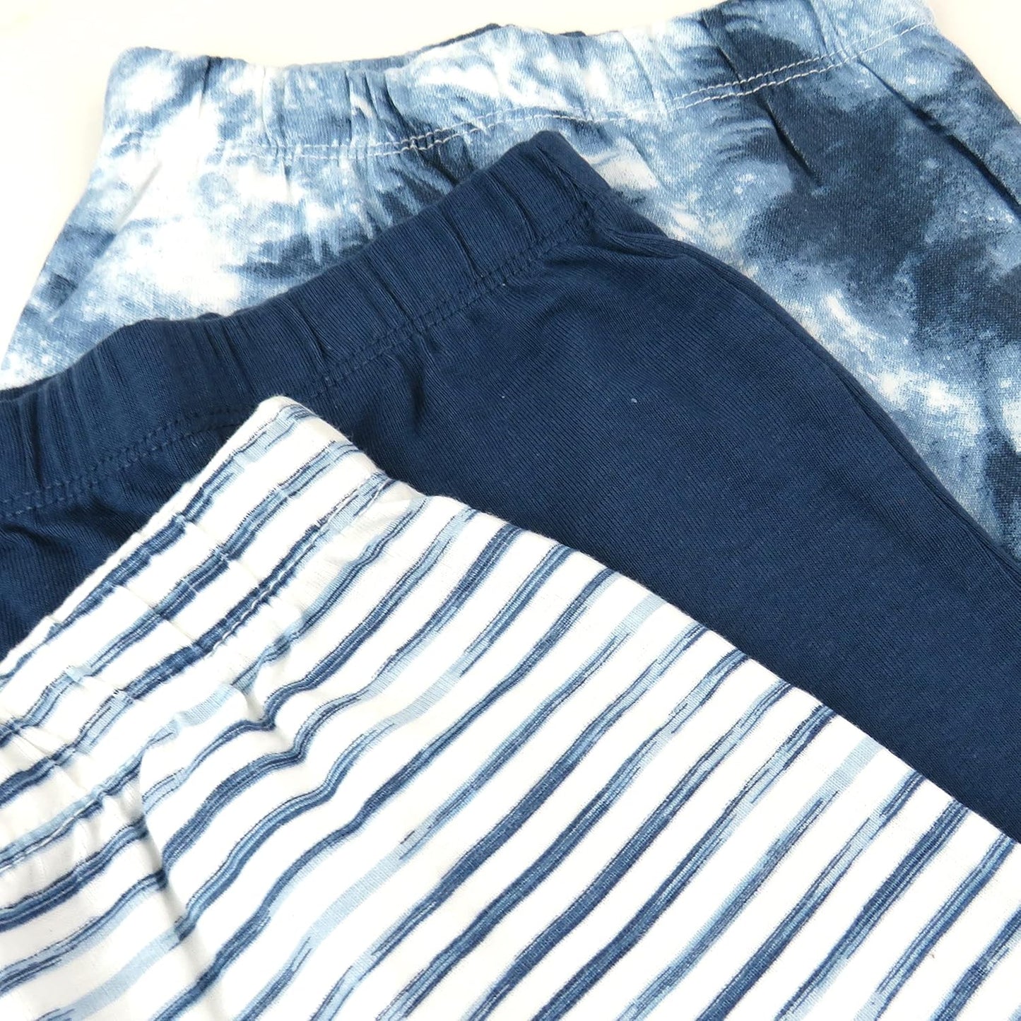 HonestBaby 3-pack Footed Pants Roomy Fit Pull on Bottoms 100% Organic Cotton for Infant Baby Boys
