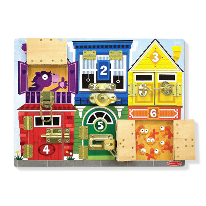Melissa & Doug Latches Wooden Activity Board - Montessori Busy Board for Preschool Toys, Sensory