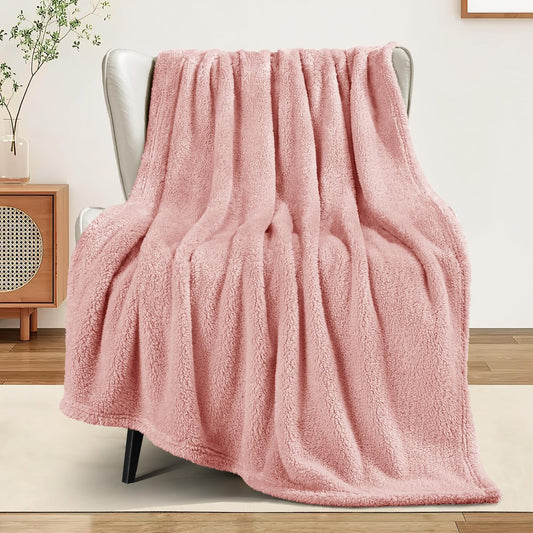 Exclusivo Mezcla Soft Fleece Throw Blanket for Couch, Super Soft Velvet Plush Bed Blanket, Fuzzy