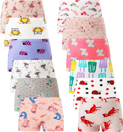 Cadidi Dinos Little Girls' Soft Cotton Underwear Kids Cool Breathable Comfort Panty Briefs Toddler