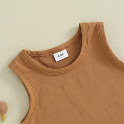 Kupretty Baby Boy Summer Clothes Sleeveless Tank Tops Vest T-Shirt + Casual Shorts Toddler Outfits
