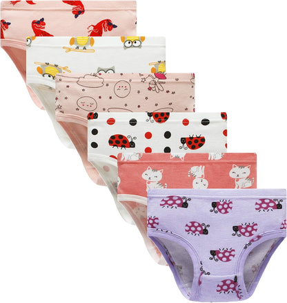 Cadidi Dinos Little Girls' Soft Cotton Underwear Kids Cool Breathable Comfort Panty Briefs Toddler