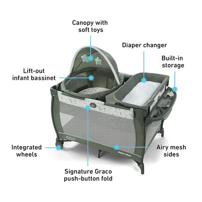 Graco Pack 'n Play Travel Dome Playard | Includes Travel Bassinet