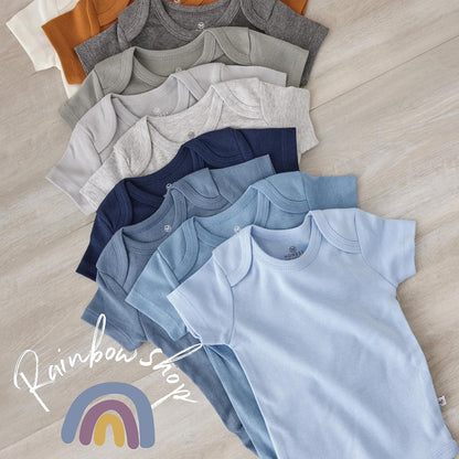 HonestBaby unisex-baby 10-pack Short Sleeve Bodysuits One-piece 100% Organic Cotton for Infant Baby